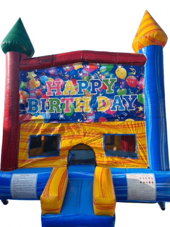 13X13 Happy Birthday Basketball Castle Bouncer